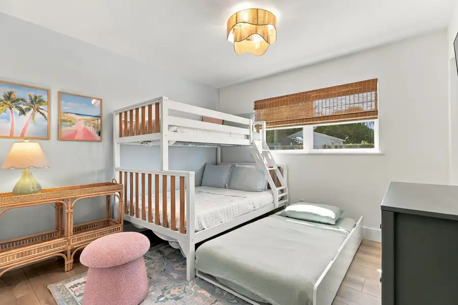 Bunk room with twin over full bunk and trundle